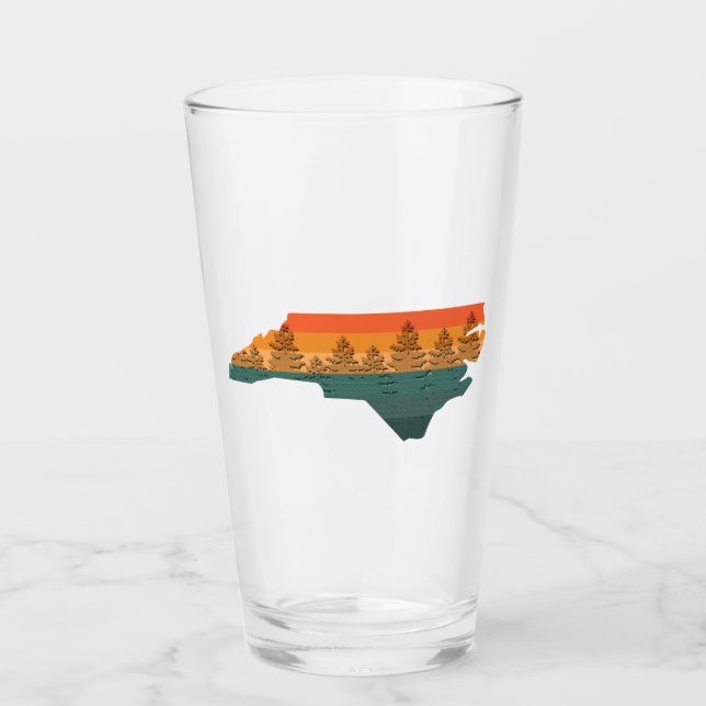 Verre Silhouette de l'arbre de Caroline du Nord (Devant)