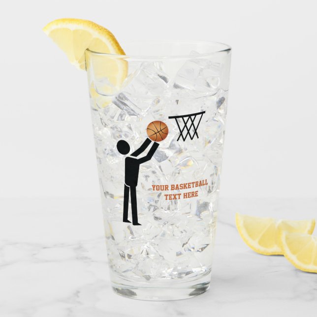 Verre Silhouette noire et basket orange (Devant glace)