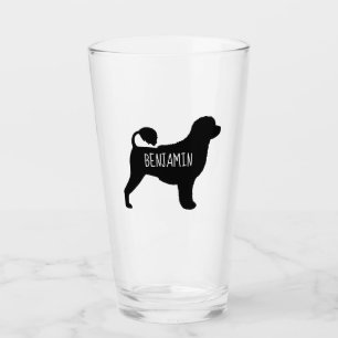 Verre Silhouette portugaise de chien d'eau personnalisé