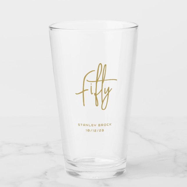 Verre Simple Calligraphic Gold 50e anniversaire (Devant)