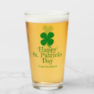 Verre Simple Élégant Trèfle Chanceux Saint Patrick