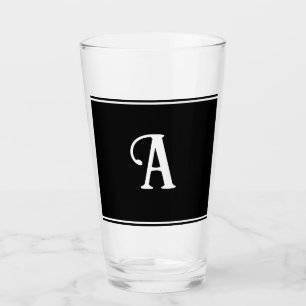 Verre Simple et élégant Noir et Blanc Personnalisé initi