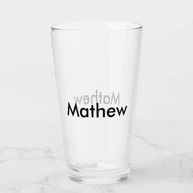 Verre simple lettre initiale monogramme ajouter votre no (Devant)