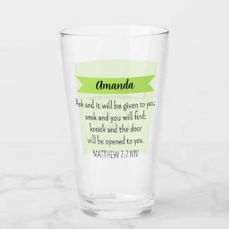 Verre Simple Lime Vert Demander Dieu Bible Verse Chrétie