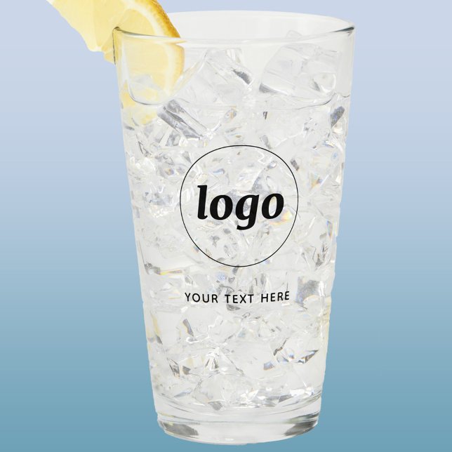 Verre Simple Logo Texte Entreprise Promotion Branding (Logo with text simple business branding promotional glass tumbler)