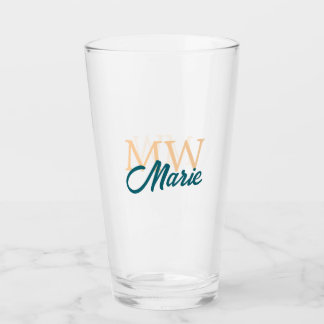 Verre simple minimal add name monogram orange blue bold