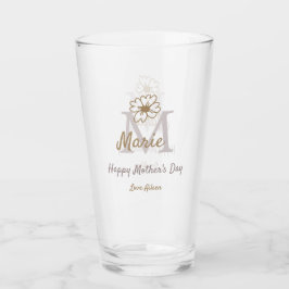 Verre simple minimal mother's day monogram golden gray f