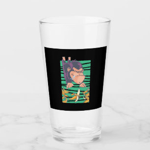 Verre Singe Mignonne Avec Bananes