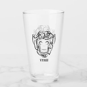 Verre Singe tribal noir et blanc