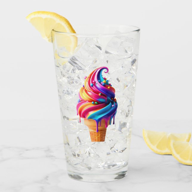 Verre SlipperyJoe's vibrante crème glacée cone classique (Devant glace)