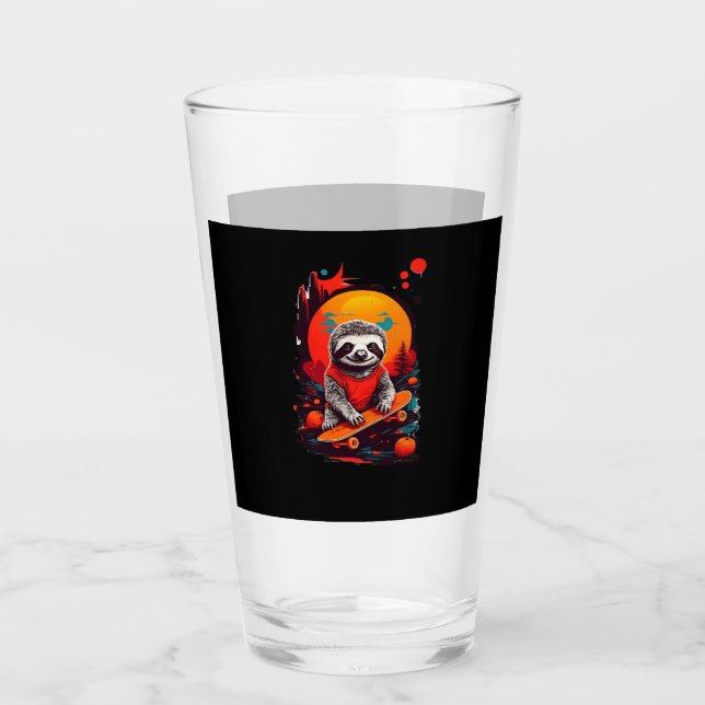 Verre Sloth with skateboard on halloween night Classic T (Devant)
