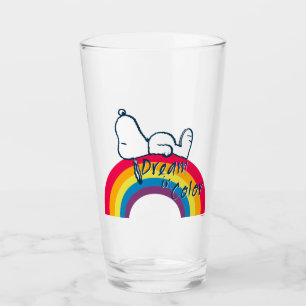 Verre Snoopy Rêver en couleur arc-en-ciel