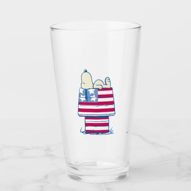 Verre Snoopy sur 4 juillet Dog House (Devant)