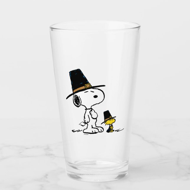 Verre Snoopy & Woodstock Pilgrim (Devant)