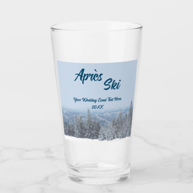 Verre Snowy Mountain Forest Apres Ski Mariage Event (Devant)