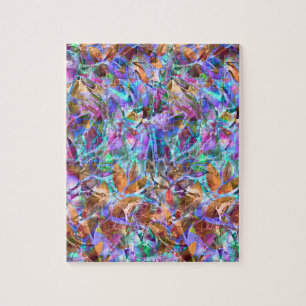Verre souillé d'abrégé sur floral puzzle