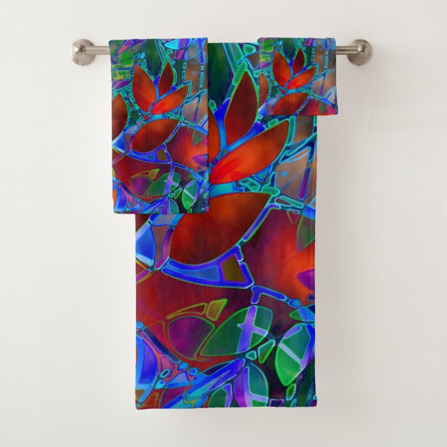Verre souillé d'abrégé sur floral réglé serviette (En situation)