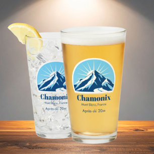 Verre Souvenir du ski Chamonix Mont Blanc France