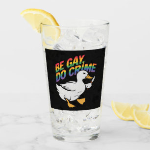 Verre Soyez gai, faites un crime, drôle d'oie, arc-en-ci