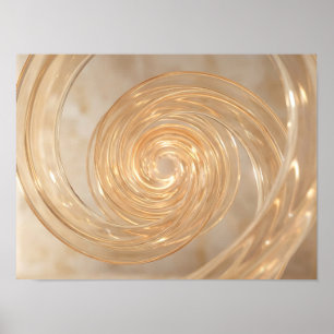 Verre Spirale Abstrait Doré Art Mural