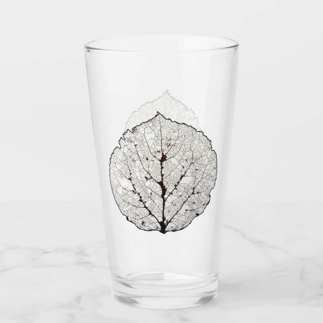 Verre Squelette 1 de feuille d'Aspen (Devant)