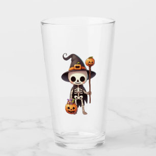 Verre Squelette d'Halloween blanc mignon