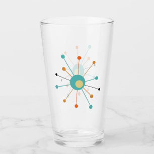 Verre Starburst atomique Turquoise Orange milieu du sièc