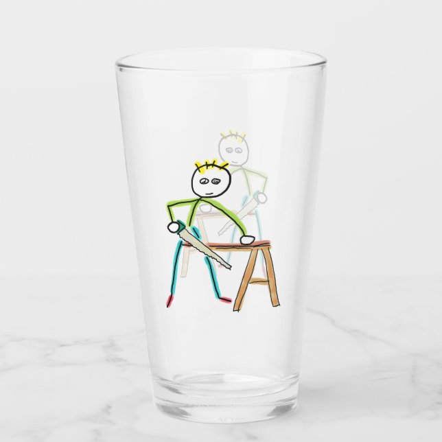 Verre Stickman Menuisier (Devant)
