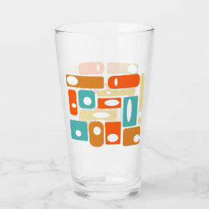 Verre Style turquoise orange géométrique milieu du siècl