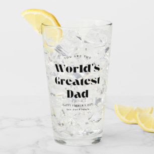 Verre Super Papa du Monde Rétro Gras