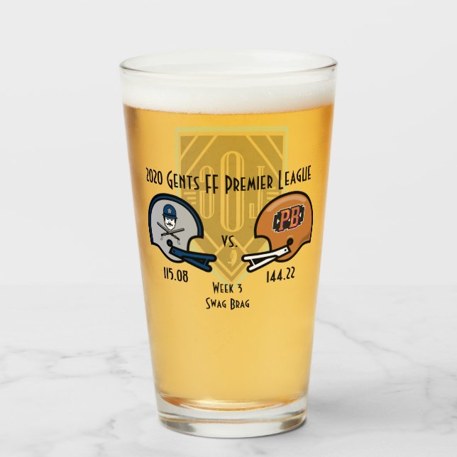 Verre SwagBrag3 Lizzie / Peaky Pint Glass (Devant (rempli))