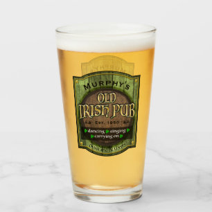 Verre Symbole de pub irlandais personnalisé