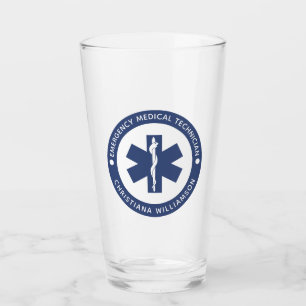 Verre Symbole EMT personnalisé Technicien Médicale d'urg