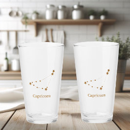 Verre Symbole moderne Zodiac Capricorne d'or | Élément T