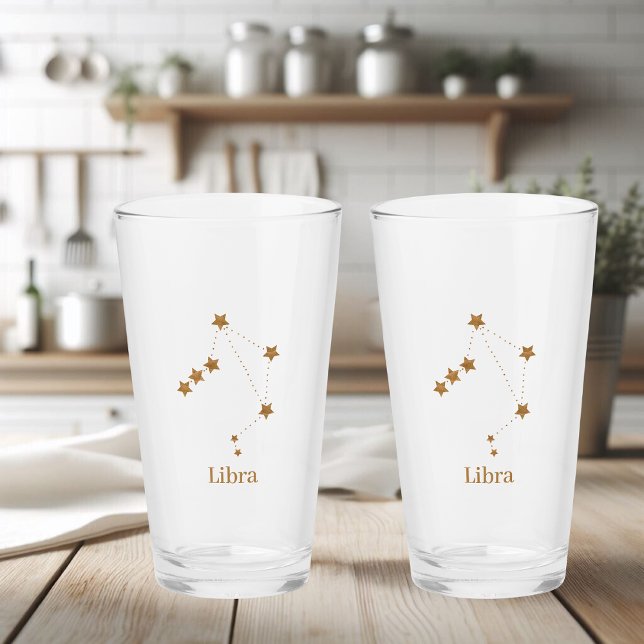 Verre Symbole moderne Zodiac Gold Libra | Air de l'éléme (Créateur téléchargé)