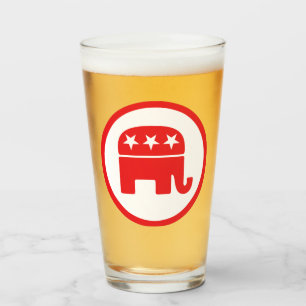 Verre Symbole politique du parti républicain (éléphant)