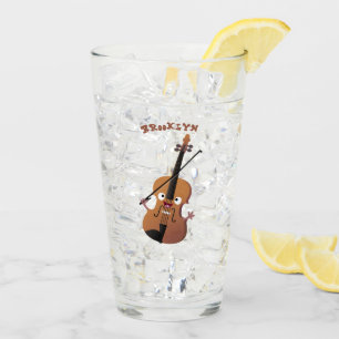 Verre Sympa drôle violon personnage de dessin animé