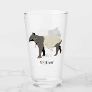 Verre Tapir Malais Illustré Personnalisé