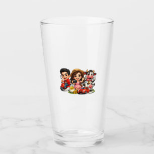 Verre Tasse amis et vache de caricature de dessin animé