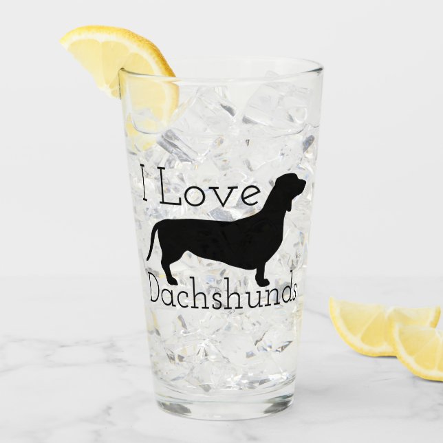 Verre Teckels d'amour de la silhouette I de chien de (Devant glace)