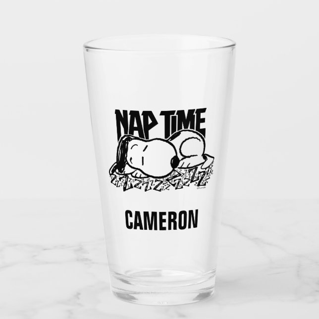 Verre Tee - shirt | Snoopy Nap Time | Ajouter Votre Nom (Devant)