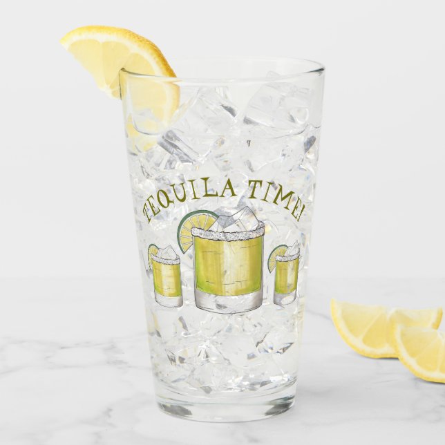 Verre Tequila Time Lime Margarita Cocktail Boisson Mixte (Devant glace)