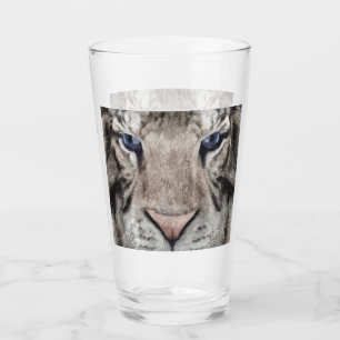 Verre Tête de Tigre Blanc Esthétique Faunique