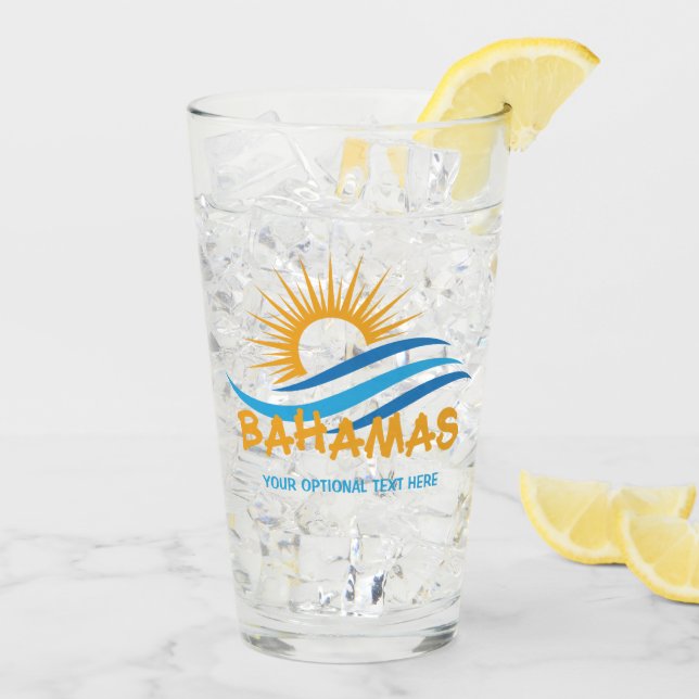 Verre Texte personnalisé Bahamas (Dos glace)