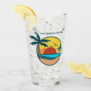 Verre Texte personnalisé Coucher de soleil sur la plage 