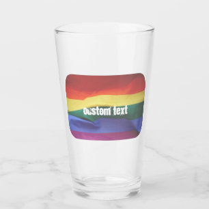 Verre Texte personnalisé de l'indicateur arc-en-ciel gay