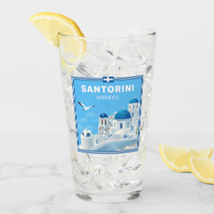 Verre Texte personnalisé Santorin Grèce