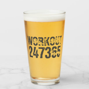 Verre Texte usé et rayé Workout 247365 rose