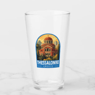 Verre Thessalonique Grèce Agios Pavlos Travel Art Retro