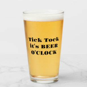 Verre Tick Tock C'est Beer O'Clock Humorisore